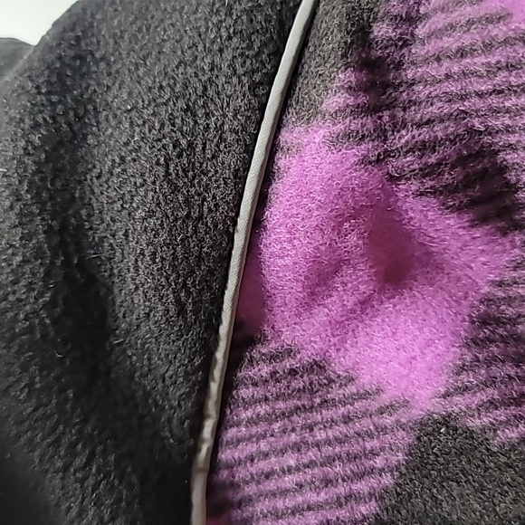 Fragralley Dog Purple Plaid Reversible Fall Winter Coat with Harness Hole, XL - Picture 3 of 9